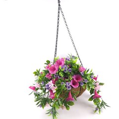 Wicker Park 18″ Cascading Multicolor Petunia and Wildflower Hanging Basket