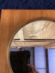Rustic Wood Frame With Circle Mirror 12”x 12” Very Nice