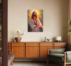Jesus Smile Canvas Wall Art Winter Christian Painting Poster Christian Wall D