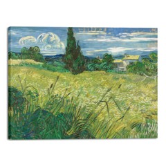Abstract Large Canvas Wall Art Prints Green Field 1889 by Van Gogh Famous Paints