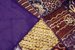 40″ Purple Wall Hanging Handmade Art Square Branded Gift Tapestry Vintage Beaded