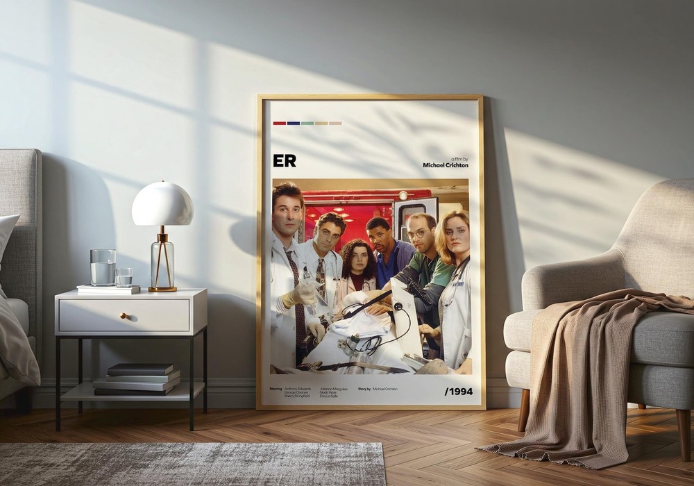 ER Series Poster George Clooney Julianna Margulies Hospital Cinema – Unframed