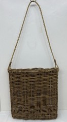 Vtg Hanging Wall Door Basket Woven Wood Twig Handmade Farmhouse/Primitive