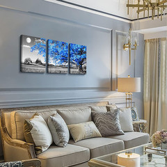 3 Panel Canvas Wall Art 12×16 Abstract Tree Moon Framed Modern Home Decor