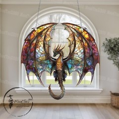 Majestic Dragon Window Hanging, Fantasy Suncatcher, Unique Gift for Dragon Love