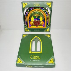 Suncatcher Stained Glass 6.25″ x 6.25″ by Clara Claddagh Ring Arched Suncatche.