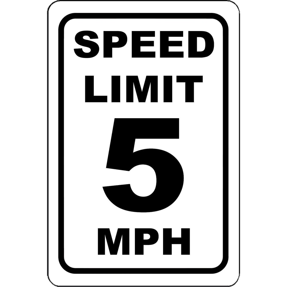 Aluminum Metal Sign – Speed Limit 5 MPH 8″ X 12″