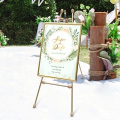 2PCS Easel Stands Floor Mount Golden Wedding Easel Stand For Wedding Party