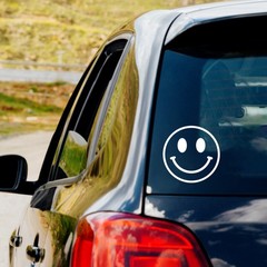Smiley Face Circle Vinyl Decal Sticker Car Truck Window Bumper Laptop Smile