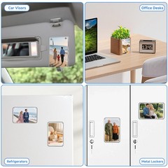 2PCS Car Sun Visor Photo Clips, Acrylic Universal Magnetic Transparent Frames.