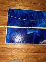 Vintage Stained Glass Lighthouse Window Sun catcher 19-1/2 × 13-3/4