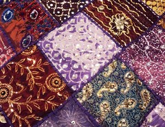 40″ Purple Wall Hanging Handmade Art Square Branded Gift Tapestry Vintage Beaded