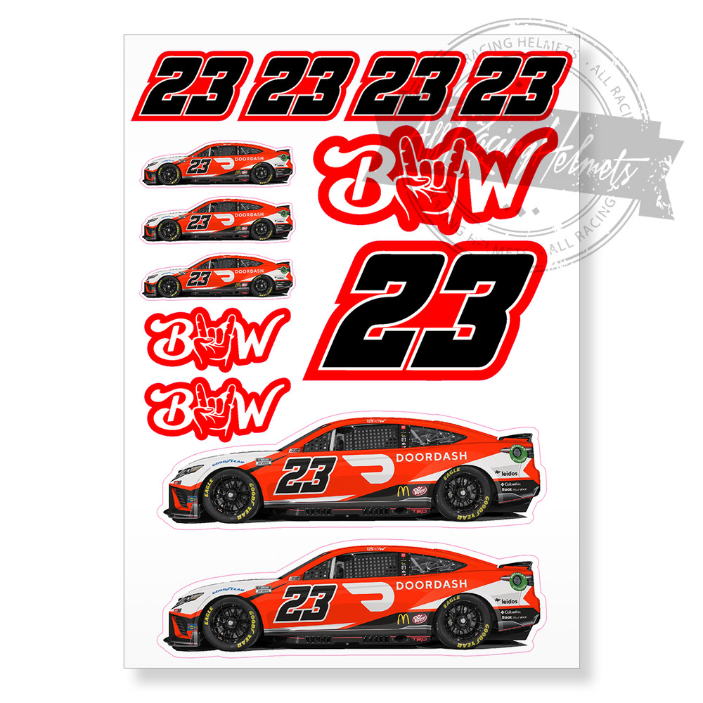 Bubba Wallace #23 Toyota Nascar A4 Printed Vinyl Decal Sticker High Quality