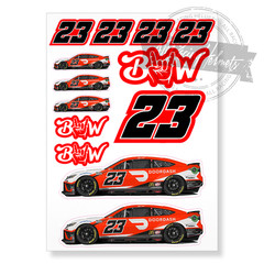 Bubba Wallace #23 Toyota Nascar A4 Printed Vinyl Decal Sticker High Quality