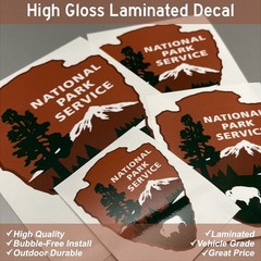 National Park Service High Gloss Laminated Stickers / Decals Choose Size 2-6″