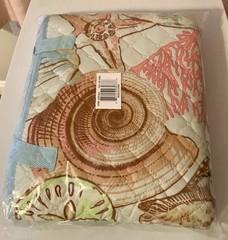 Blanket Quilted Ocean Sea Life Coastal Collection 100% Cotton Shell Throw