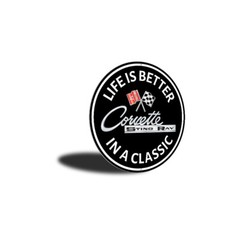 Corvette Sting Ray Classic Car Sign, Chevy Sign, Novelty Car Metal Sign
