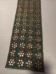 Vintage Indian Kutch Mirror Work Embroidered Tapestry 22”x 8”.