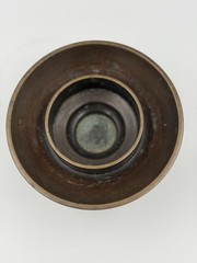 Japanese Bronze Usubata Vase Vintage Showa Footed Ikebana Flower Vessel