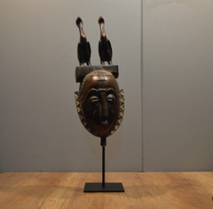 26”high “Y” Metal display Stand for tribal masks & other Art objects -6×6″ base