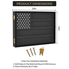 GRAVEE Military Challenge Coin Display Case Wooden Frame Acrylic Wall Mount