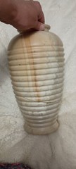 Large, Beautiful Stone Vase Made In Pakistan Heavy Olive Jar Earth Tones Vessel
