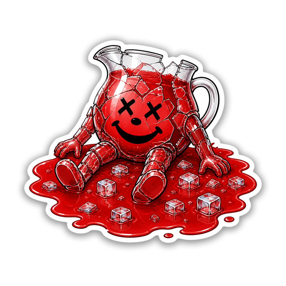 Dead KoolAid Man Sticker 4 Inch Vinyl Decal Adult Humor Tumbler Planner Vehicle