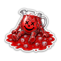 Dead KoolAid Man Sticker 4 Inch Vinyl Decal Adult Humor Tumbler Planner Vehicle