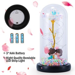 Flower In Glass Dome Eternal Forever Galaxy Rose LED Light Mother’s Day Gifts