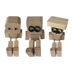Wooden Man Figurine Shaking Wooden Man Figure Decoration Desktop KU