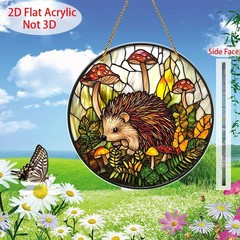 Cute Animal Acrylic Suncatcher Cute Forest Hedgehog Design Window Hanging Decor