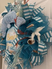 Dolphin, Beach, Summer, Hanging Wreath. Handcrafted. Brand New. Indoor/Outdoor ￼