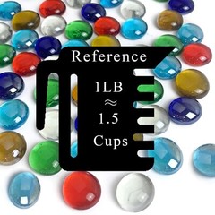 1LB Flat Glass Pebbles for Vase, 100 Pcs Glass Gem Stones for Aquarium, Decor…