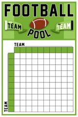 Football Squares Board 100 Party Decoration Sport Pool Art Print Poster 12×18
