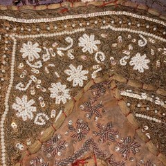 Vintage Indian Embroidered Patchwork Wall Hanging – Mirror Work – 59” x 40”
