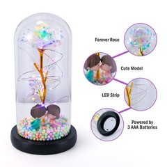 Flower In Glass Dome Eternal Forever Galaxy Rose LED Light Mother’s Day Gifts