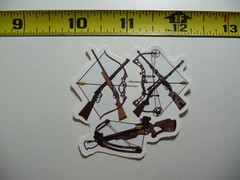 CROSSBOW COMPOUND BOW RIFLE SMALL STICKER DECAL HUNT HUNTING HUNTER WILDLIFE