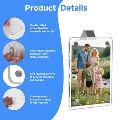 2PCS Car Sun Visor Photo Clips, Acrylic Universal Magnetic Transparent Frames.