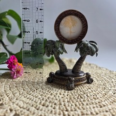 Vintage Picture Frame Bronze Tone Palm Tree Tropical Coastal Decor