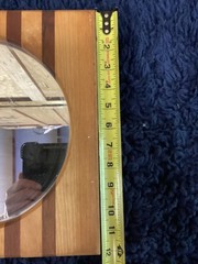 Rustic Wood Frame With Circle Mirror 12”x 12” Very Nice