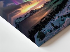 Canvas Wall Art Northern Lights Snowy Coast Celestial Aurora Landscape When