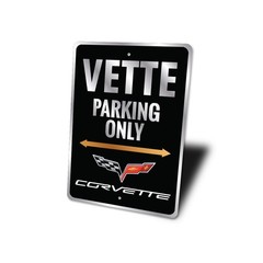 Chevy Corvette Badge Vette Parking Decor Only Sign