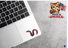 Worm Decal Sticker Earthworm Nightcrawler Fishing Bugs Nature Creepy Bait Garden