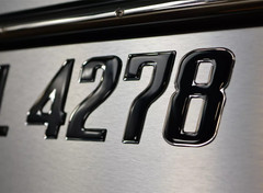Boat Registration Numbers 3D Domed Raised Decals Black Chrome Trim Marine Grade