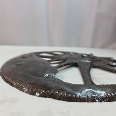 Sun and Moon Metal Wall Hanging Art Celestial Haitian Hammered Decoration 10 in