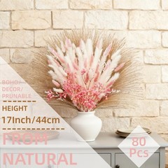 Hapart Bunny Tails Dried Flowers Bouquet Nature Colorful Pampas Grass with Ba…