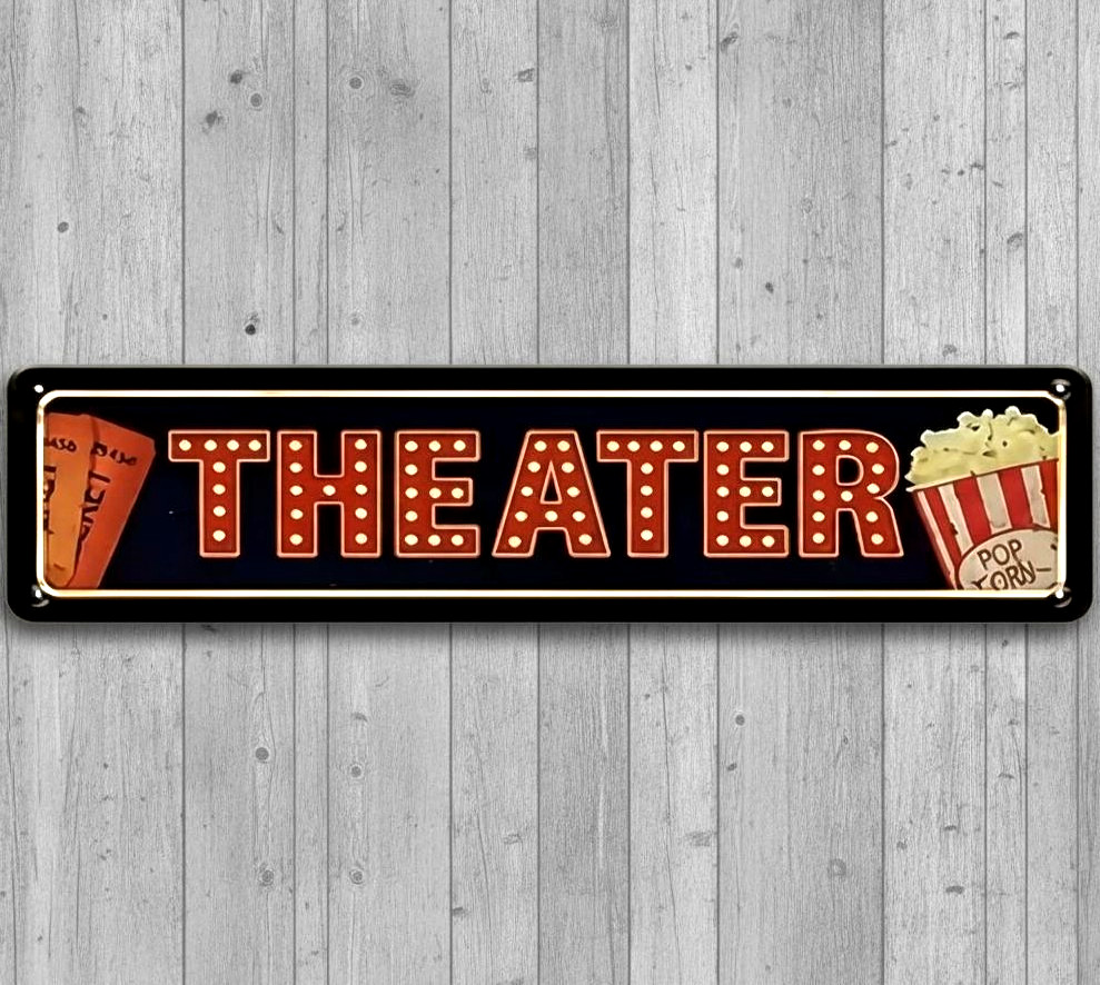 Theater 18″ x 4″ Novelty Metal Sign Made In The USA New!