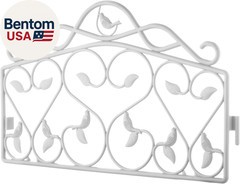 Decorative Garden Border Edging: Faux Wrought Iron Leaf & Bird Design