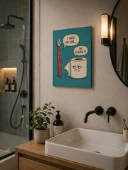 Funny I HATE MY JOB Bathroom Wall Art Toilet Humor Poster/Canvas Home Decor Gift