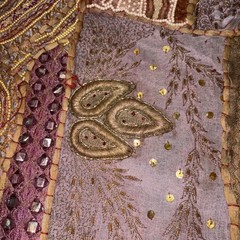 Vintage Indian Embroidered Patchwork Wall Hanging – Mirror Work – 59” x 40”